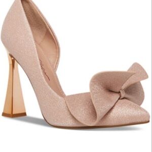 Betsey Johnson Glittery Pink Bow Heels